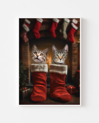 The Paws In Stockings Custom Pet Pawtrait
