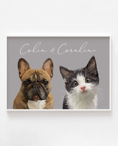 Custom Pet Portrait: The Modern Multiple Pet Print