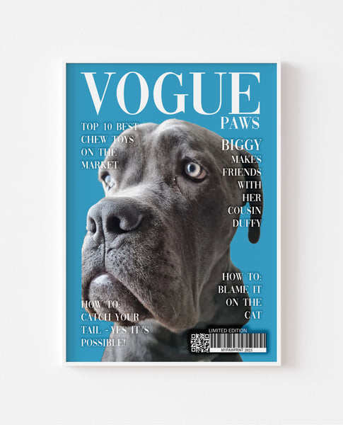 Vogue Paws Dog Magazine Cover Print